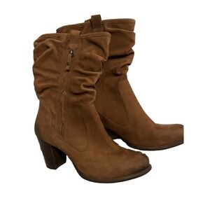 Ugg Dayton Boots Brown Slouchy Leather Almond Toe Stacked Heel Brown Size 9.5